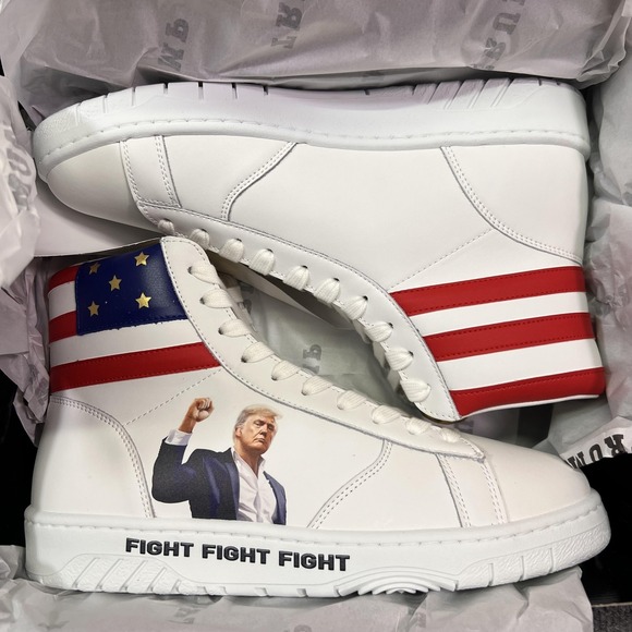 Trumpette Other - Trump Fight Fight Fight High-Tops Shoes Mens Size 8 White Flag Stripes Sneakers